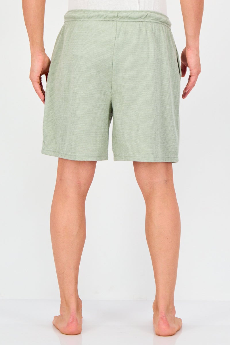 Frye Men Textured  Drawstring Pajama Shorts, Sage - Image 4