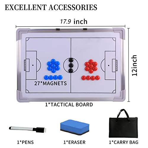 Suprwin Magnetic Soccer Football Coach BoardPortable Clipboard Tactical Magnetic Board Kit WMarker PiecesPen Eraser Storage Bag - Image 3