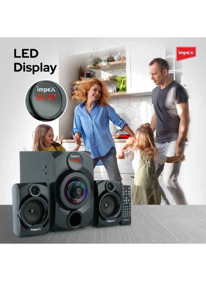 إمبكس نظام مكبر صوت متعدد الوسائط 2.1 قناة HT 2103 أسود - Image 4