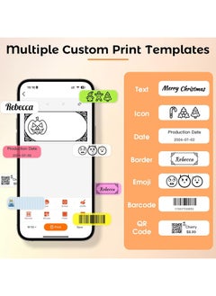 General Label Maker with Tape, Bluetooth Label Printer, Thermal Mini Label Maker with One-Touch Cutter and Multiple Templates, Handheld Labelling Machine for Schools, Offices, Home Use  - Image 3