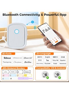 General Label Maker with Tape, Bluetooth Label Printer, Thermal Mini Label Maker with One-Touch Cutter and Multiple Templates, Handheld Labelling Machine for Schools, Offices, Home Use  - Image 2
