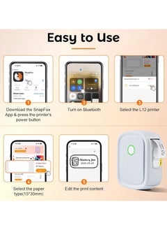 General Label Maker with Tape, Bluetooth Label Printer, Thermal Mini Label Maker with One-Touch Cutter and Multiple Templates, Handheld Labelling Machine for Schools, Offices, Home Use  - Image 4