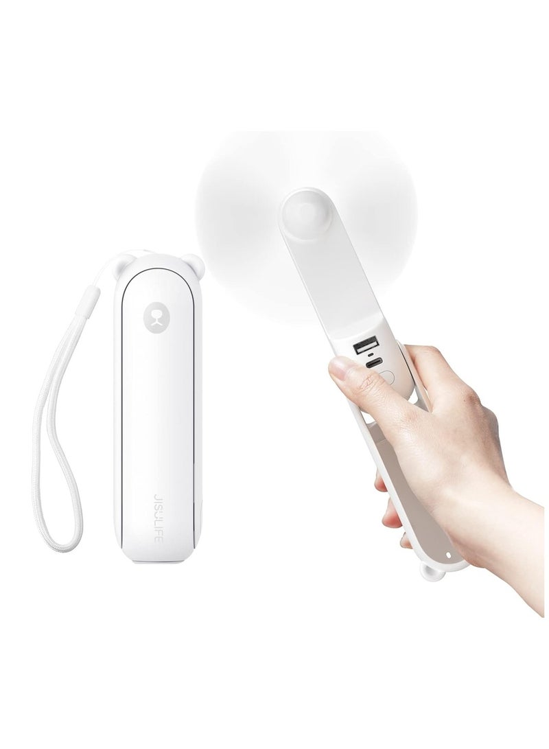 JISULIFE Handheld Fan Life8 Plus White S010F8X01004 - Image 1