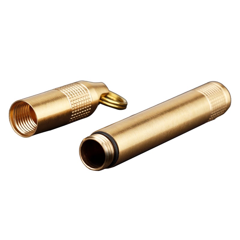 Brass Pill Bottle Holder Compartment Cigarette Toothpick Container Medicine Case - Image 5