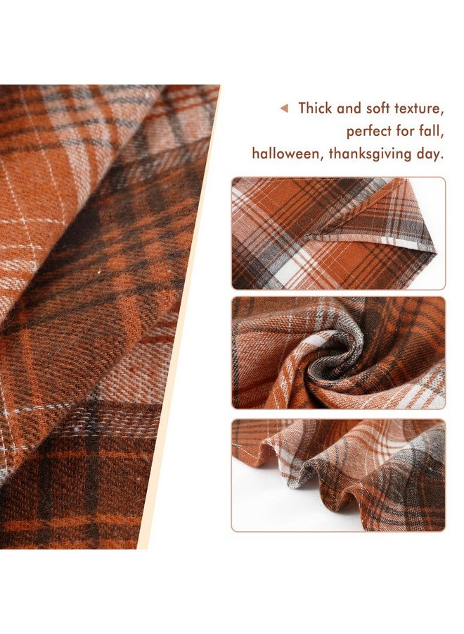 E-Clover Fall Dog Bandana & Matching ScrunchieThanksgiving Dog Bandana Triangle Plaid Pet Scarf Bib For Medium Large Dogs Girl Boy Owner Gift - Image 5