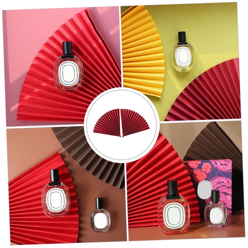 2Pcs Antique Paper Folding Fans Photography Props Chinese Style - Image 4