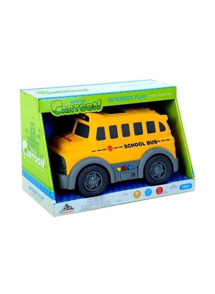 بريميم حافلة مدرسية كرتونية – حافلة صفراء موسيقية للأطفال الصغار. - Image 3