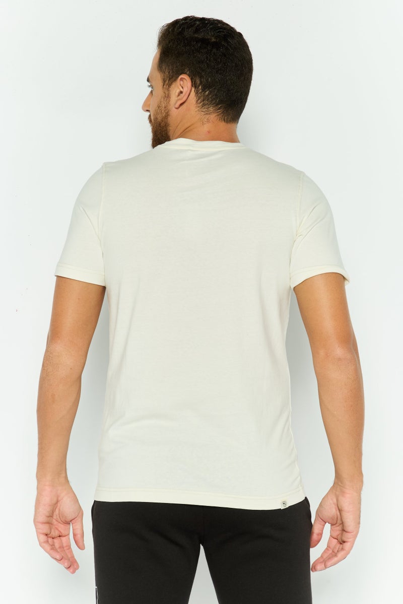 PUMA Men Sportswear Fit Short Sleeves Brand Logo Outdoor T-Shirt, Ivory - Image 3