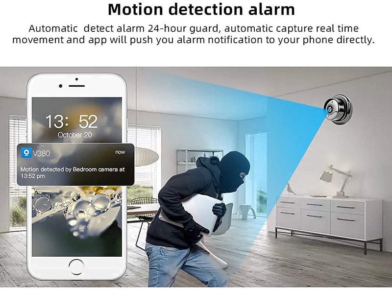 AUSHA®Full HD Wireless CCTV Camera with Night Vision, Smart Motion Detection, Mobile Connection,Two Way Audio - Image 2