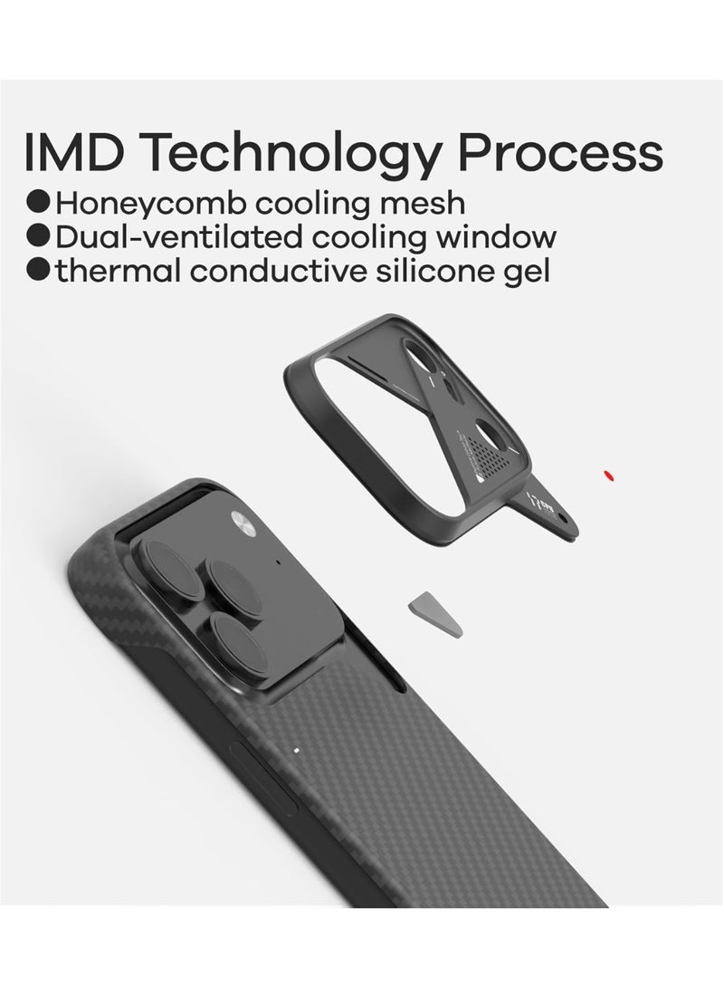 Aulumu A17 Aramid Fiber for iPhone 17 Pro Case | 1500D Ultra Slim Woven | CoolHyper Real Cooling | Compatible with MagSafe - Image 4