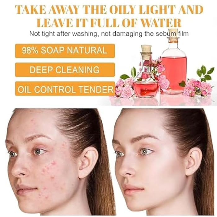 OUKPANE 2 Pcs Turmeric Face Wash with Brush, Deep Cleansing Glow Turmeric Foaming Face Wash for All Skin Types. - Image 5