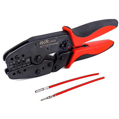 JRready ACT-LY-16DT Deutsch Crimp Tool Stamped, 14-18AWG Deutsch Open barrel Terminal Crimping Tool for DT Connector Stamped Contacts Size 16, Automotive Wiring Repair - Image 1