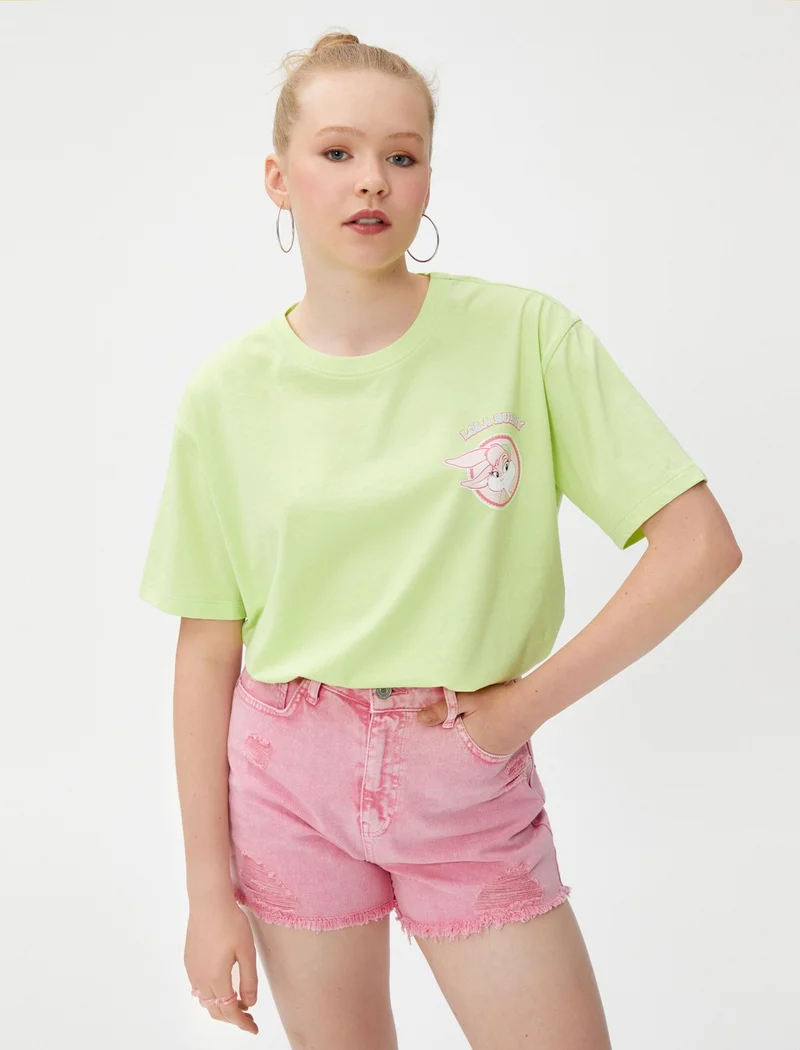 كوتون Lola Bunny T-Shirt Oversize Licensed Short Sleeve Crew Neck Cotton