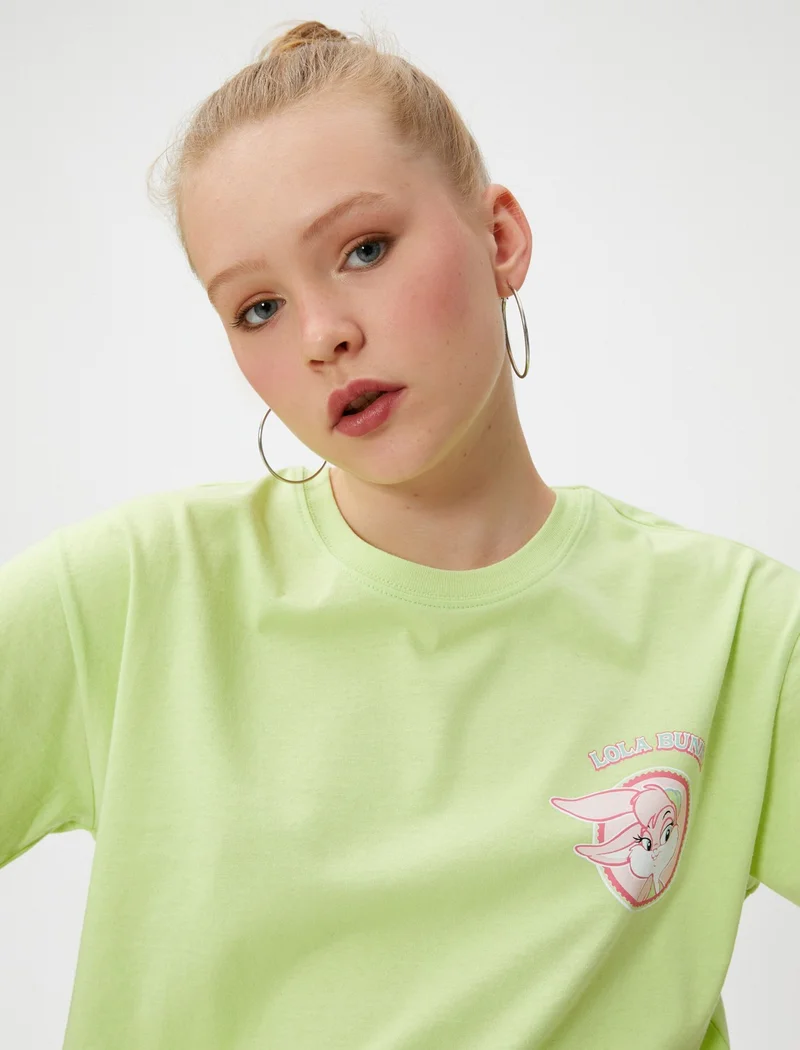 كوتون Lola Bunny T-Shirt Oversize Licensed Short Sleeve Crew Neck Cotton