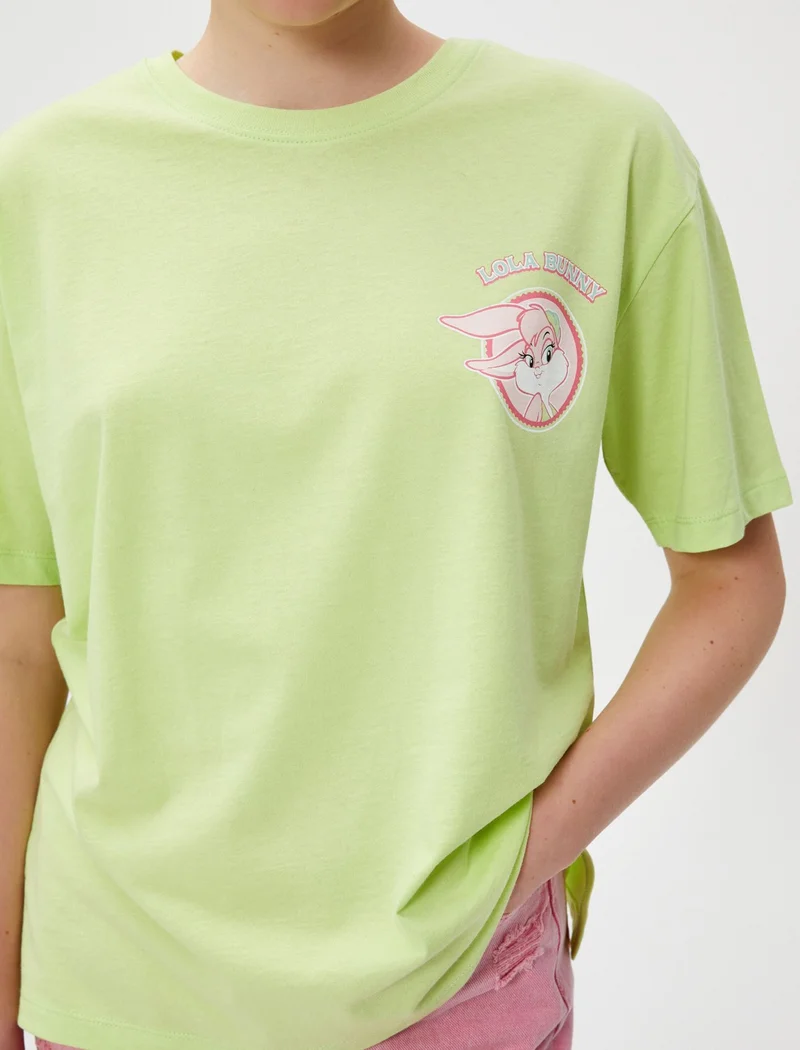 كوتون Lola Bunny T-Shirt Oversize Licensed Short Sleeve Crew Neck Cotton