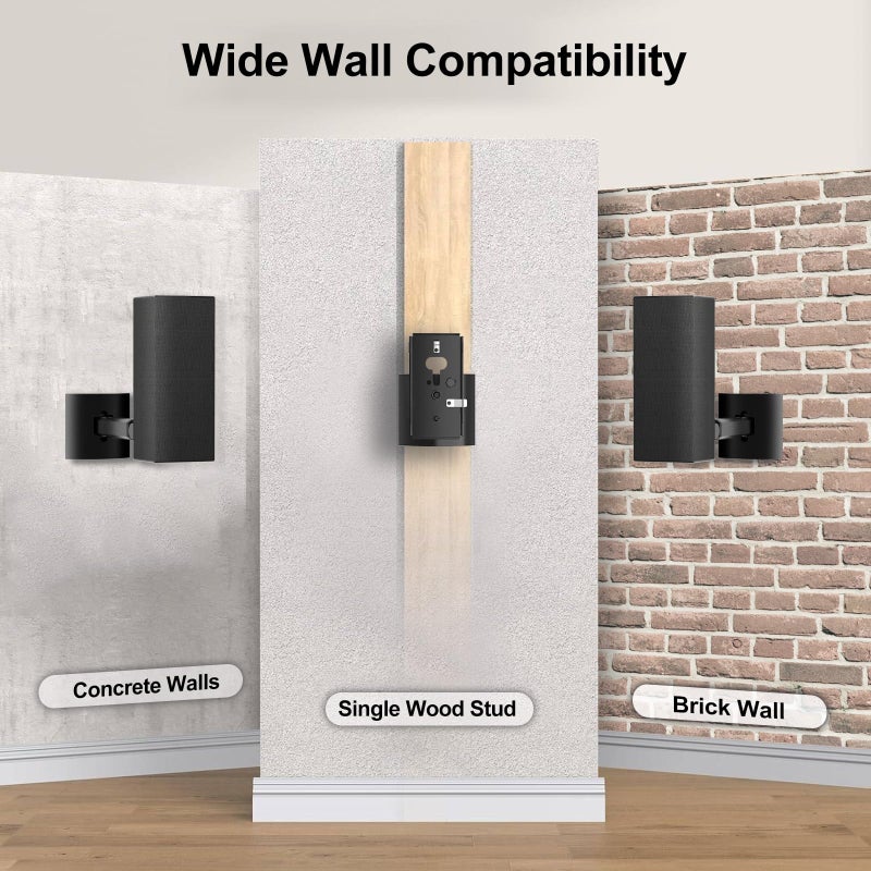 Dinghosen Speaker Wall Mount and Ceiling Mount for Bose UB-20, UB-20 & WB-50 Series II Surround Sound Speaker Mounting Bracket Compatible with Bose CineMate Lifestyle Tilt & Swivel Adjustable up to 180Â°,Black - Image 5
