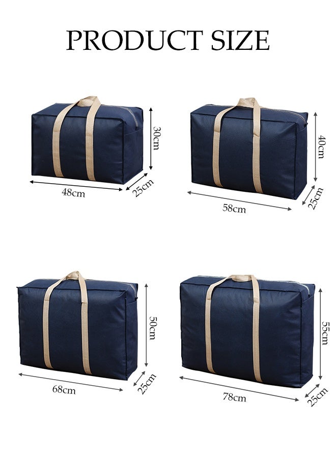 DUNISO 4 Pack Moving Storage Bag with Zipper, Large Capacity Multipurpose Clothes Organizing Storage Bag with Strong Handles, Folding Blanket Storage Bag for Bedroom Closet, Wardrobe, Dormitory, Cargo Carrying, Quilt Storage(4 Different Sizes) - Image 2