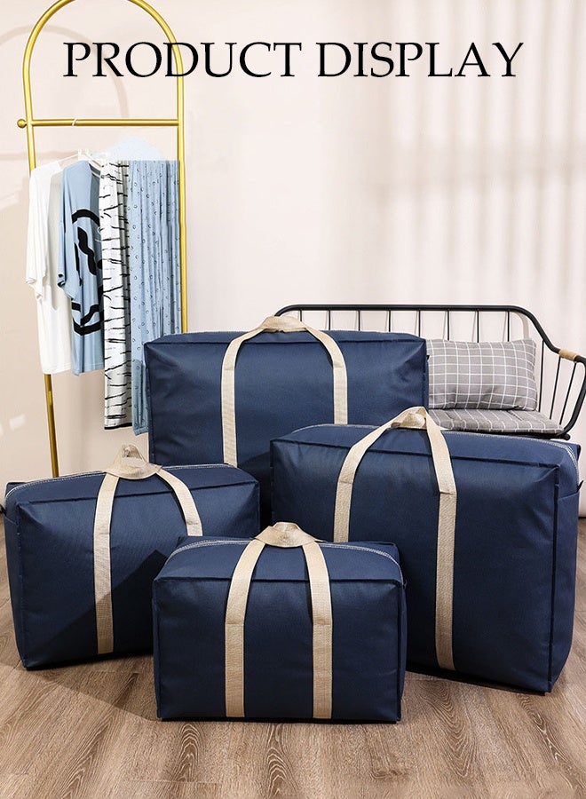 DUNISO 4 Pack Moving Storage Bag with Zipper, Large Capacity Multipurpose Clothes Organizing Storage Bag with Strong Handles, Folding Blanket Storage Bag for Bedroom Closet, Wardrobe, Dormitory, Cargo Carrying, Quilt Storage(4 Different Sizes) - Image 5