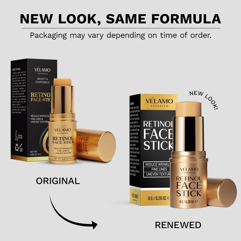 VELAMO ADVANCED Retinol Face Stick: Reduce Fine Lines Wrinkles and Uneven Texture - Retinol Cream Wrinkle Cream for Face Anti Wrinkle Cream Anti Aging Face Cream - 0.28 OZ/8g - Image 1