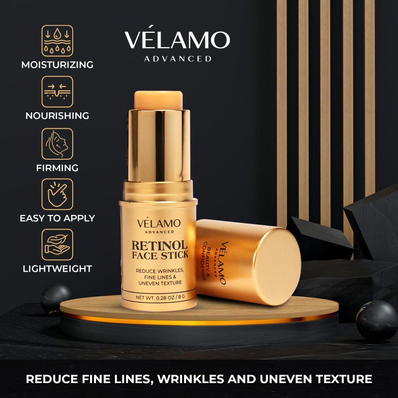 VELAMO ADVANCED Retinol Face Stick: Reduce Fine Lines Wrinkles and Uneven Texture - Retinol Cream Wrinkle Cream for Face Anti Wrinkle Cream Anti Aging Face Cream - 0.28 OZ/8g - Image 3