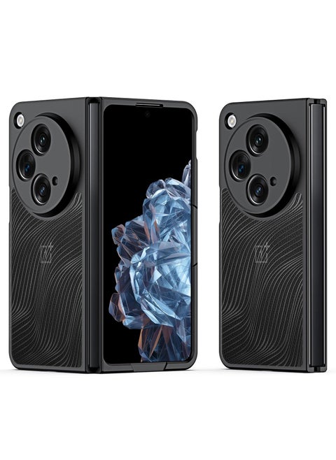 Case for OnePlus Open, Matte Anti Fingerprint Cover for One Plus Open, Shockproof Cover with Screen and Camera Lens Protection, Full Body Protective Case. Black