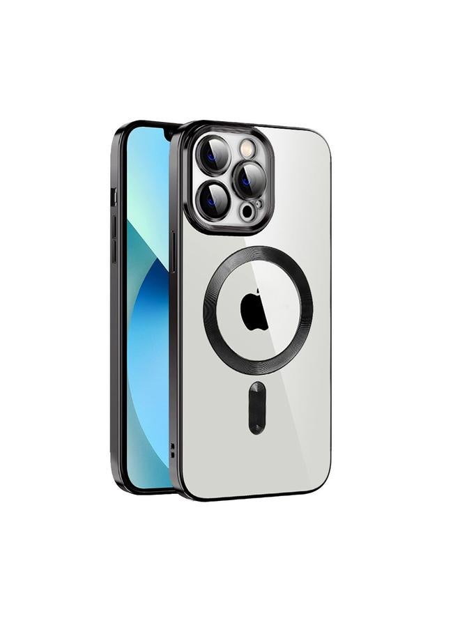Zaboon Case For iPhone 13 CD Texture Plating TPU MagSafe Phone Case with Lens Film - Image 1
