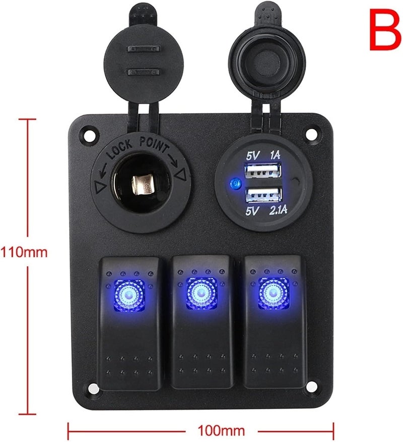 Wivplex 2 Gang Digital Voltmeter Dual USB Outlet - Image 2