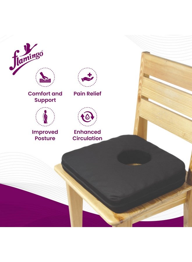 وسادة مقعد دائرية تقويمية من فلامنجو | وسادة بايل لآلام أسفل الظهر وعرق النسا وعظم الذنب | تخفيف آلام ما بعد الجراحة ومقعد السيارة | أسود - Image 2