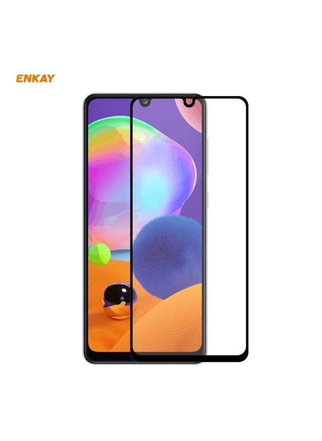 ENKAY Screen Protector For Samsung Galaxy A31 ENKAY Hat-Prince Full Glue 0.26mm 9H 2.5D Tempered Glass Full Coverage Film 