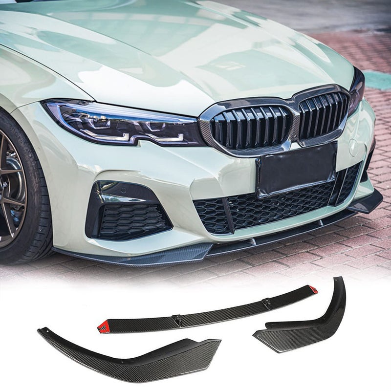 MCARCAR KIT G20 Carbon Fiber Front Lip for BMW 3 Series G20 M Sport Sedan 20192022 320i 330i M340i M Tech Front Bumper Lip Chin Spoiler Splitter Protector Factory Outlet Carbon Fiber