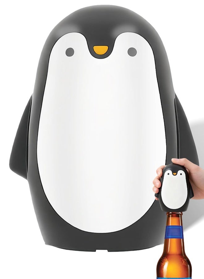 Penguin Magnetic Push Down Bottle Opener | Automatic Beer Can Opener for Home Bar Camping - Image 1