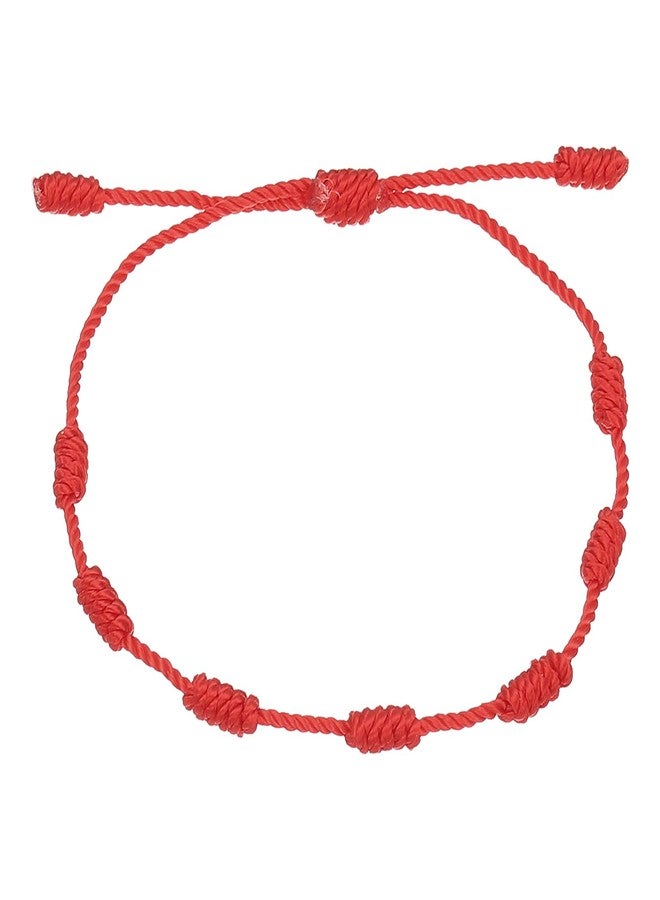 PATIKIL Bracelet 7 Knot, Handmade Adjustable String Protection Good Luck Cord Braided Bracelet for Gift Charm, Red - Image 1