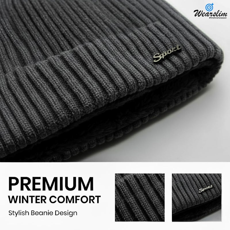 Wearslim قبعات صوف دافئة ®، قبعة رأس مع دافئ للرقبة مجموعة قبعات شتوية وشالات للرجال والنساء - Image 5