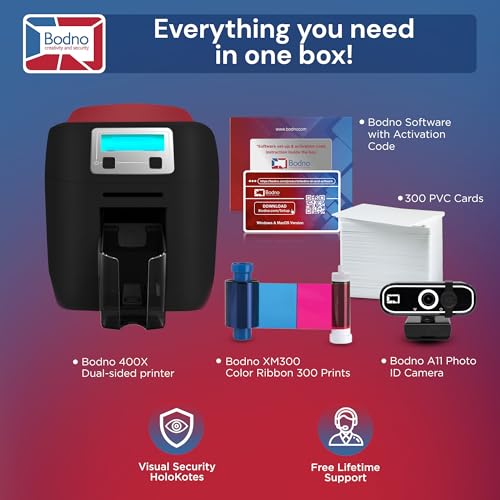 Bodno Magicard 400X Dual Sided ID Card Printer Complete Supplies Package ID Software Bronze Edition - Image 3