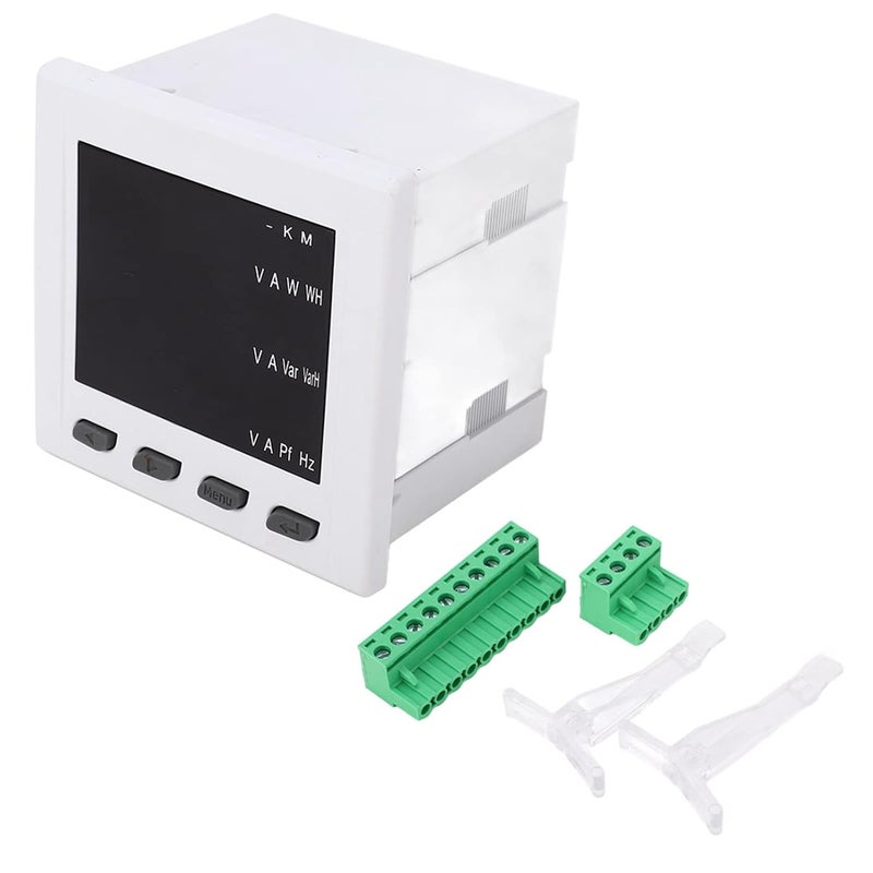 RS 485 MODBUS RTU Communication and 4 Channel Analog Output DC 0 20mA - 96 UIF Multi Function Meter for 3 Phase Systems - Measures Voltage Amperage and Frequency - with LED Display - Image 1