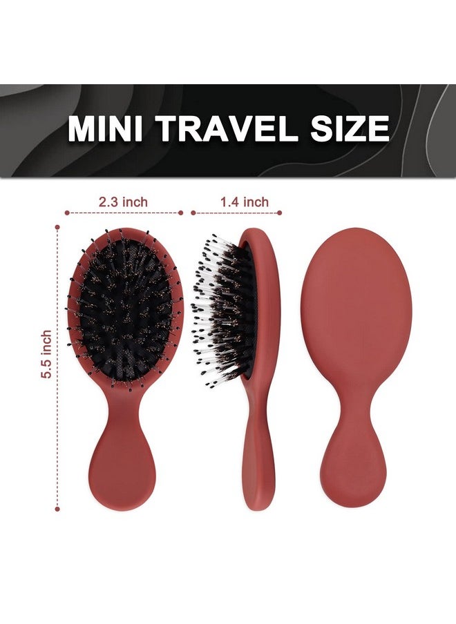 HQSLsund 10 Pack Mini Boar Bristle Brush Individually Wrapped Boar And Nylon Bristles Adds Shine Promote Hair Growth Scalp Massage And Detangling Safe For All Hair Types Extensions Wigs 5 Colors  - Image 4