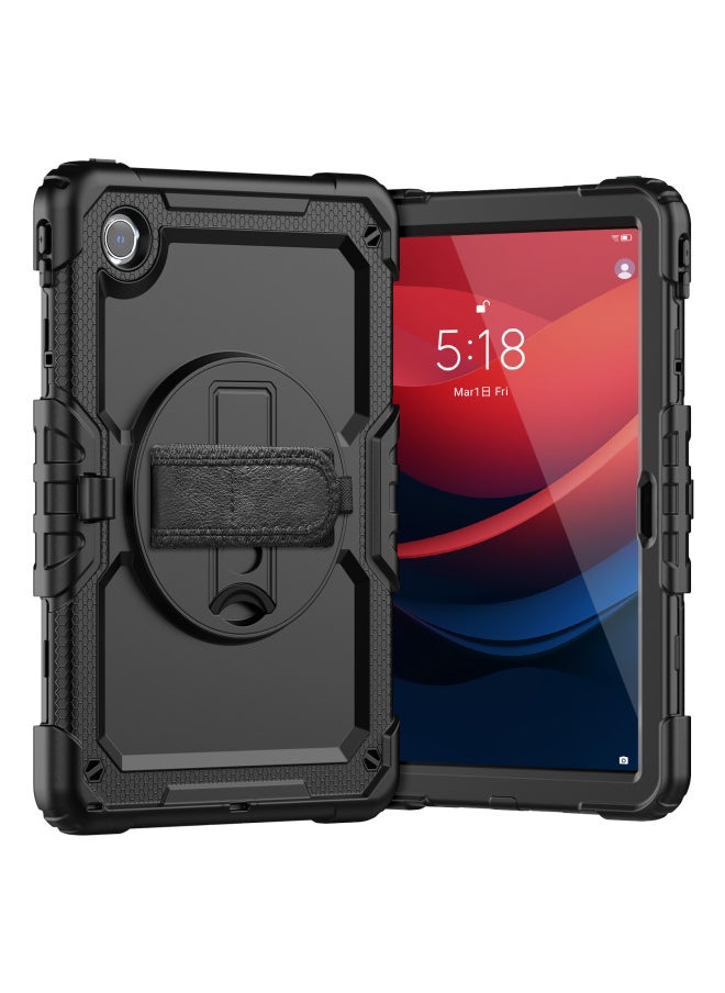 For Lenovo TabM11 Protective Case Tb330fu Bracket 331fc Anti-drop Anti-fingerprint K11 Protective Case Hand Strap-Color:Black-Applicable Model:Lenovo M11 Hd 11 Inch /xiaoxin Pad 11/k11 Lte 2024