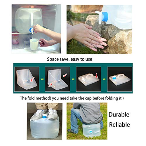 Cedilis 2 Pack 5.3 Gallon Collapsible Water Container with Spigot, Food Safe Water Storage Jug, BPA-Free Camping Water Storage Jug Canteen for Outdoor Hiking and Emergency, Portable, Foldable - Image 5