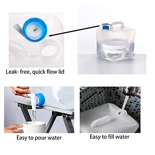 Cedilis 2 Pack 5.3 Gallon Collapsible Water Container with Spigot, Food Safe Water Storage Jug, BPA-Free Camping Water Storage Jug Canteen for Outdoor Hiking and Emergency, Portable, Foldable - Image 3