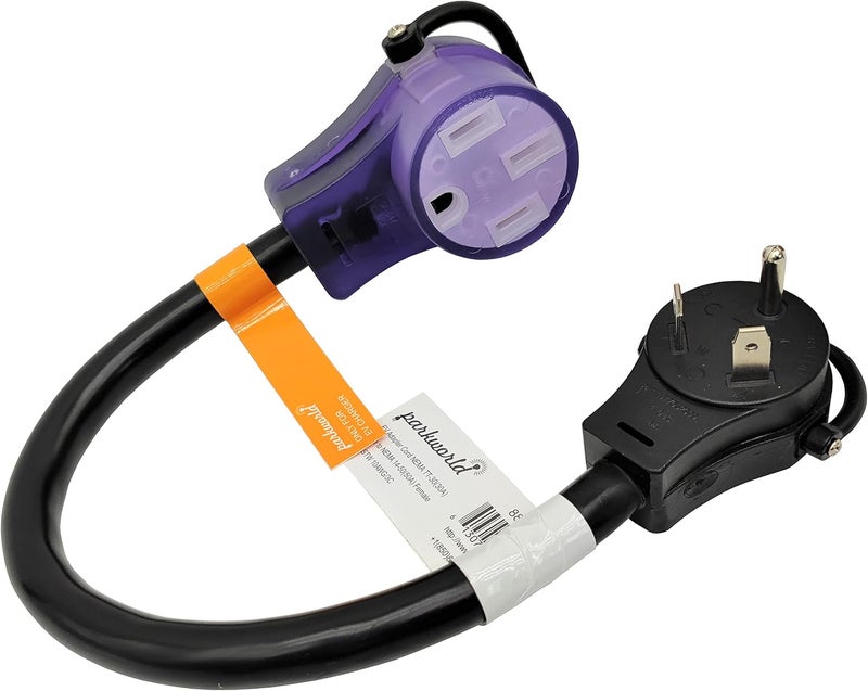 Park World كابل محول بارك وورلد 885378 EV NEMA TT-30P إلى 14-50R (1.5 قدم) - للاستخدام مع EV أو تسلا - Image 1
