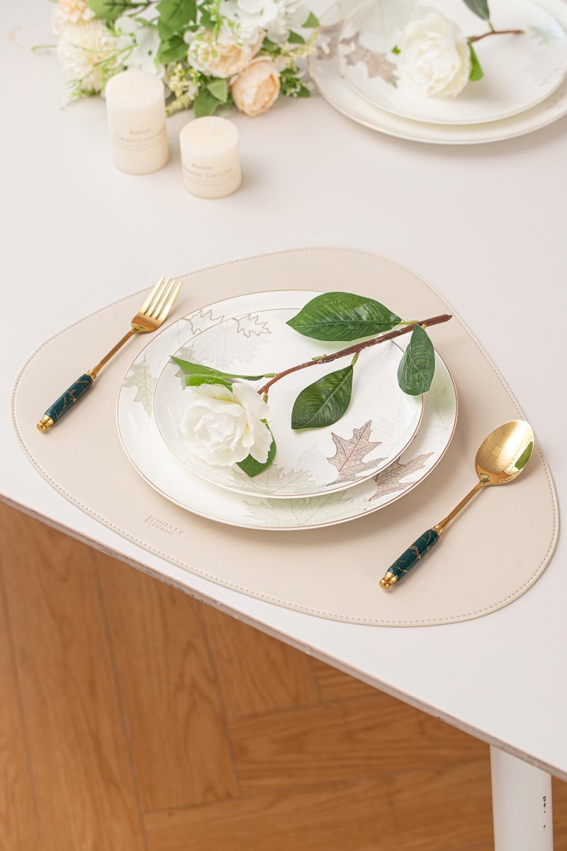 FHGNYSM Artistic Bone China Dinnerware Set with Gold Trim, Crafted with Traditional Chinese Artistry, Glazed Inner Patterns, Service for 4 – Maple Leaf Collection - Image 2