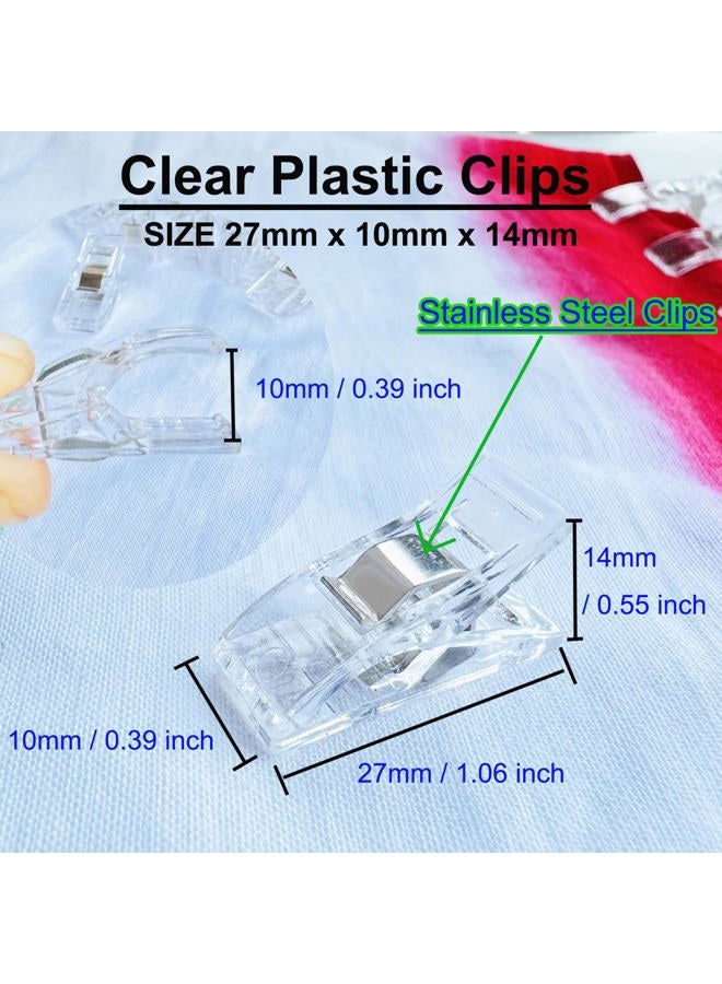 HCwelli Sewing Clips Quilting Clips Assorted Colors Quilt Clips Multipurpose Fabric Clips for Sewing Supplies, Quilting Accessories Crafting Tools, Photo Clips, Clothespins Clip (100 Small Clips-Clear Color) - Image 4