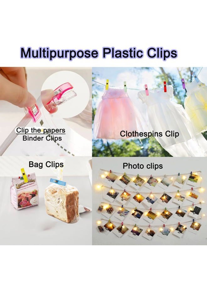 HCwelli Sewing Clips Quilting Clips Assorted Colors Quilt Clips Multipurpose Fabric Clips for Sewing Supplies, Quilting Accessories Crafting Tools, Photo Clips, Clothespins Clip (100 Small Clips-Clear Color) - Image 5