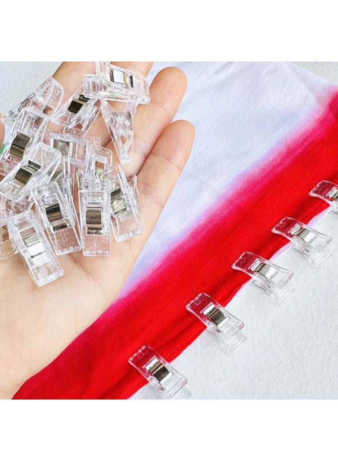 HCwelli Sewing Clips Quilting Clips Assorted Colors Quilt Clips Multipurpose Fabric Clips for Sewing Supplies, Quilting Accessories Crafting Tools, Photo Clips, Clothespins Clip (100 Small Clips-Clear Color) - Image 2