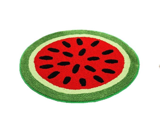 BABY ROUND CREATIVE SHAGGY WATERMELON AREA RUGS AND CARPET SOFT BEDROOM HOME CARPET MAT PAD FOR KIDS PLAYROUND 393 X 393