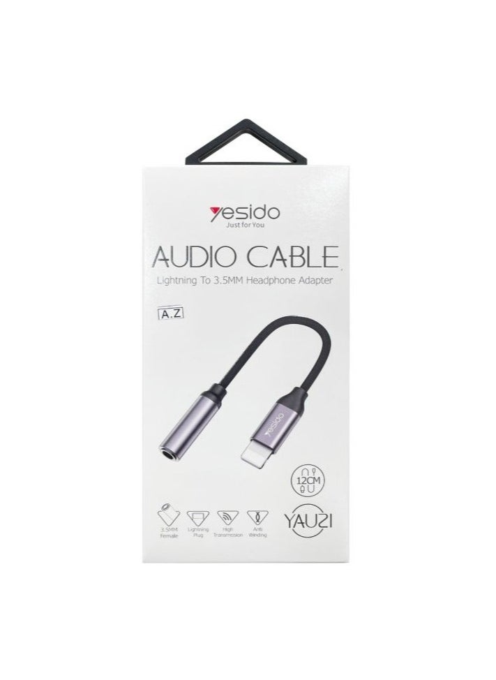 Yesido - Yesido Audio Cable AUX 3.5MM Lightning To Headphone Adapter 3.5millimeter Black - Image 1