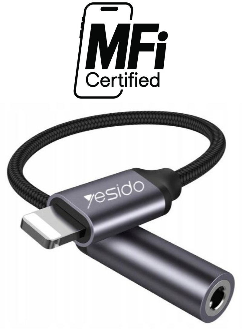 Yesido - Yesido Audio Cable AUX 3.5MM Lightning To Headphone Adapter 3.5millimeter Black - Image 1