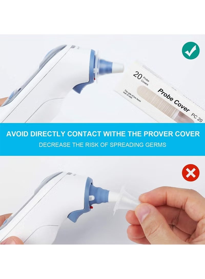 QZ 100 Pcs Ear Thermometer Replacement Probe Covers – Lens Caps & Filter Protectors for All Braun ThermoScan Models – Universal Refill Caps - Image 2