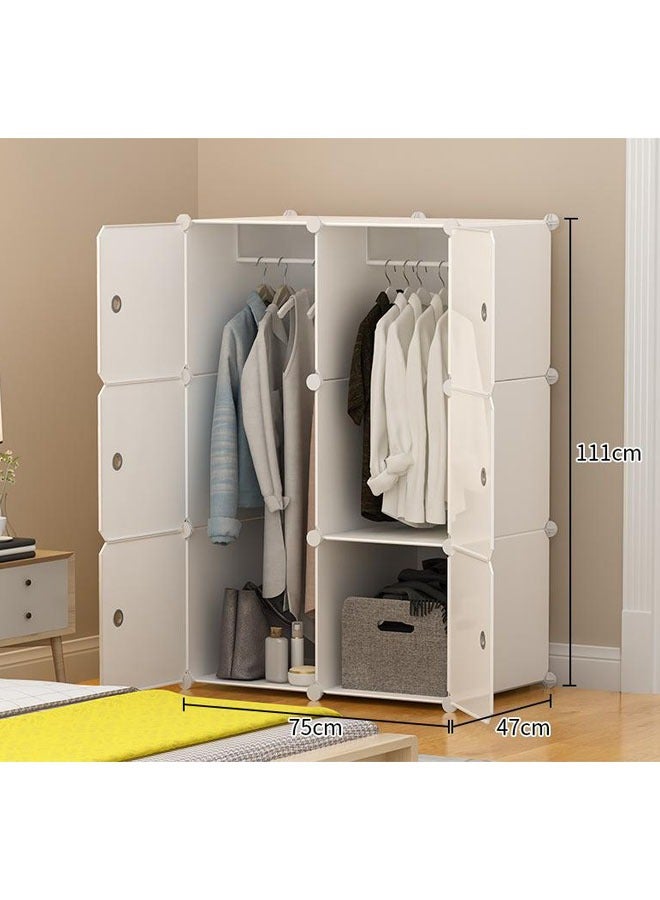 Generic Wardrobe Storage  Cabinets Storage Organizer Wardrobe  Portable Wardrobe Combination Armoire Modular Cabinet  DIY Multifunctional Wardrobe  Storage Organizer (6 Door 2 Hanging Rod)  - Image 2