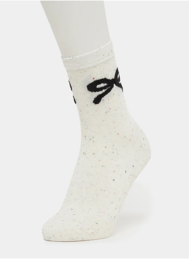 ستايلي Pack of 3 - Bow Knot Detail Calf Length Socks